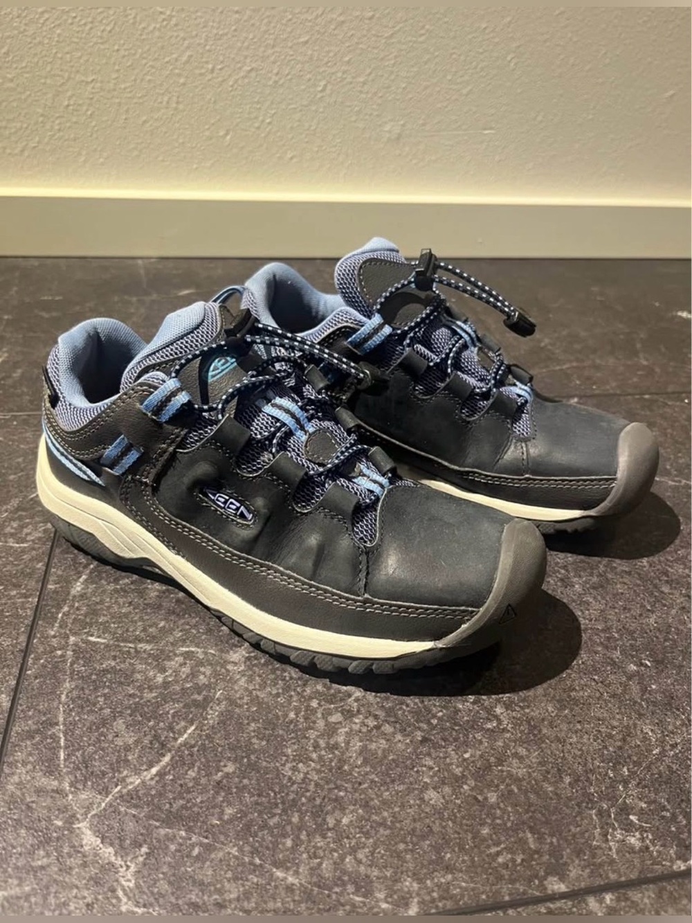 Keen Kids Gray and Light Blue Trail Sneakers
